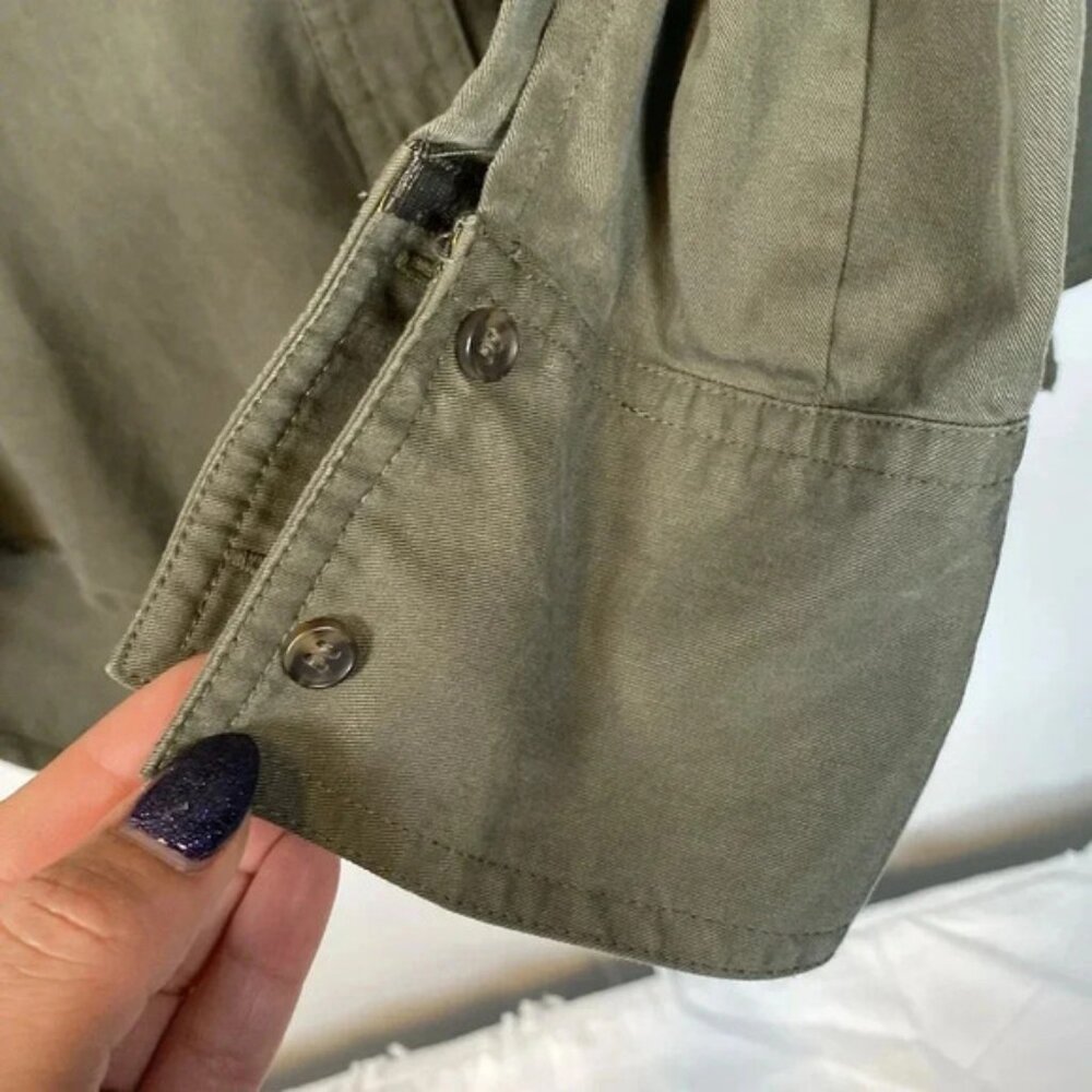 Free PeopleDark army Green button down shirtsmall - Picture 6 of 7